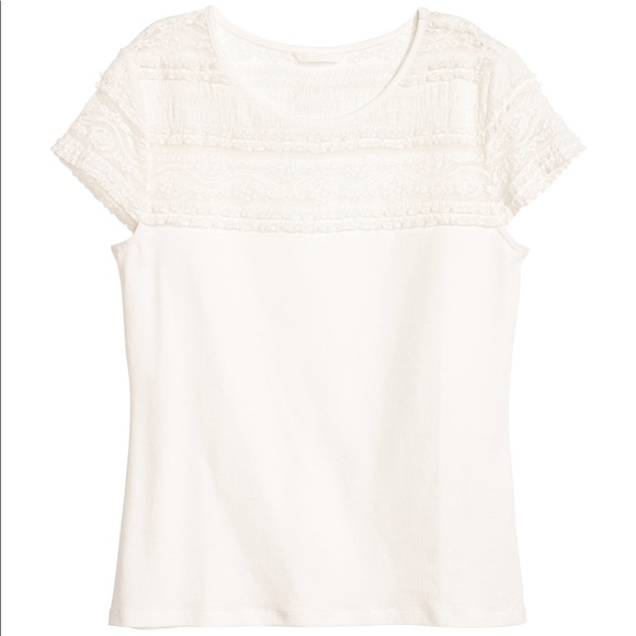 🔴SALES🔴 H&M | white lace top Sz XS - Picture 3 of 3